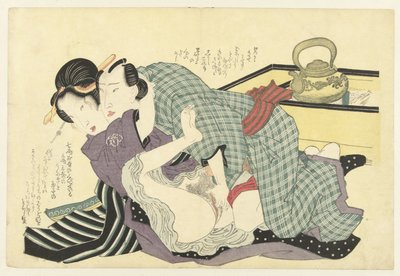 やかん大好き夫婦 作： Keisai Eisen (attributed to)