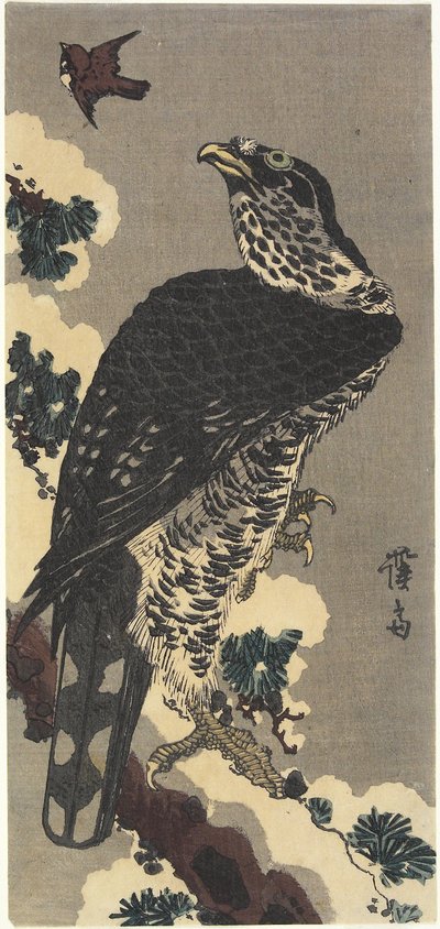 鷲と雀 作： Keisai Eisen