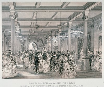 トルコのスルタンのレセプション、ギルドホール、シティ オブ ロンドン、1867 年 作： Kell Brothers