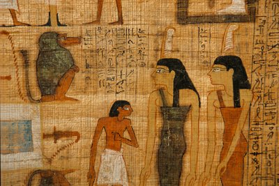 葬送用パピルスに描かれた女神マアト、2003年（写真） 作： Kenneth Garrett