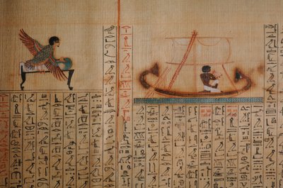 2007年、マドリード、王家の谷の未埋葬墓から出土した「死者の書」（写真）。 作： Kenneth Garrett