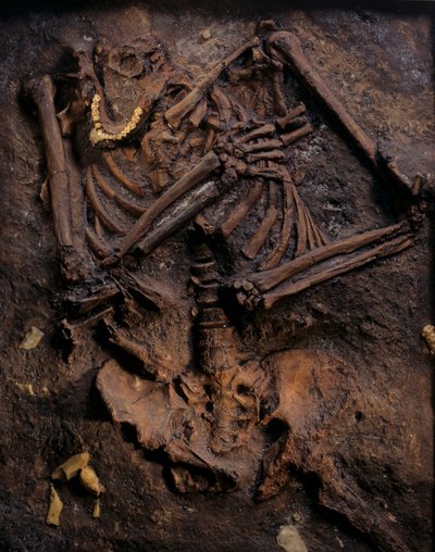 ネアンデルタール人、彩色鋳型、カルメル山ケバラ洞窟、「モシェ」、6万BP頃、イスラエル 作： Kenneth Garrett