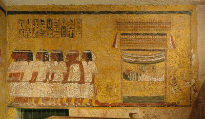 ツタンカーメン王の墓の壁画; エジプト; 新王国時代; ツタンカーメンの谷; 2003年（写真）。 作： Kenneth Garrett