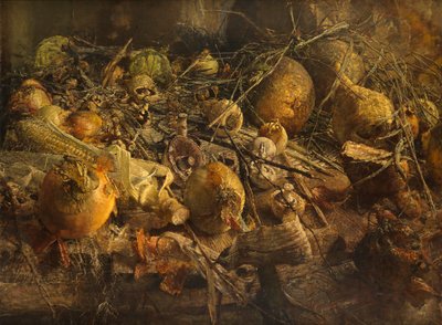 玉ねぎのある静物（キャンバスに油彩） 作： Kenneth Newton