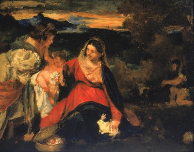 ティツィアーノのうさぎの聖母の後、1878-1882年。 作： Kenyon Cox