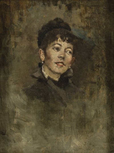 若い女の子の頭、1878年から1882年（作曲ボード上の油） 作： Kenyon Cox