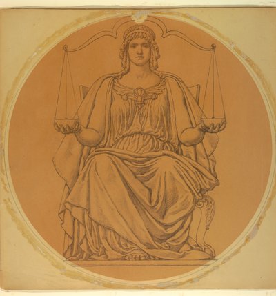 ニュージャージー州ジャージーシティのハドソン郡裁判所での「正義」のための研究 作： Kenyon Cox