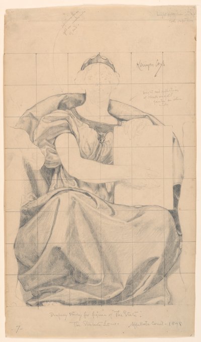 Study for "The State", "The Reign of the Law", 上訴部裁判所、ニューヨーク州ニューヨーク 作： Kenyon Cox