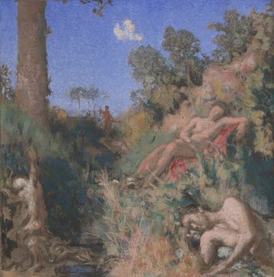 入浴者、1903年頃（板紙にパステルと水彩） 作： Ker Xavier Roussel
