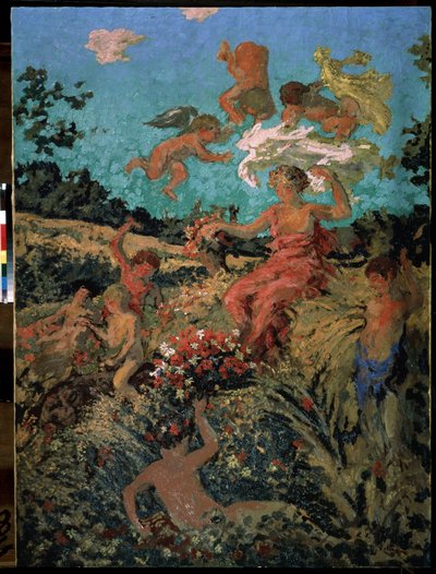 ""Fete champetre, ete"" (カントリー フェスティバル、夏) Ker-Xavier (Ker Xavier) Roussel (1867-1944) による絵画 1911-1913 Nabis Moscow、プーシキン美術館 作： Ker Xavier Roussel