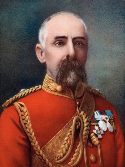 ヘンリー・パーク・エイリー大佐、第 1 ブッシュマン部隊を指揮、南アフリカ野戦部隊、1902 年。 作： Kerry and Co