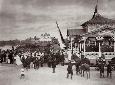1891年、ロシアのノボチェルカッスクでのロシアのツァレヴィッチ・ニコラス。 作： Kessler