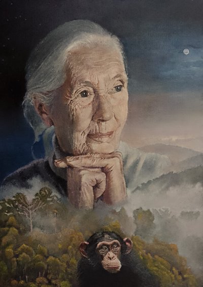 私たちはみんなつながっている (ジェーン・グドールの知恵) (絵画) 作： Kevin Parrish