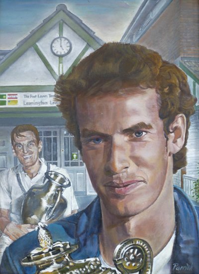 ウィンブルドン男子チャンピオンがレミントン・ローンテニス・アンド・スカッシュ・クラブを訪問（画） 作： Kevin Parrish