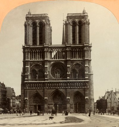ノートルダム、パリ、フランス、1897年。 作： Keystone View Company