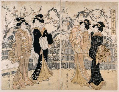 優美な梅園 作： Kikukawa Eizan