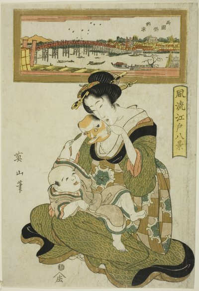 「おしゃれ江戸八景」より 両国橋納涼 作： Kikukawa Eizan