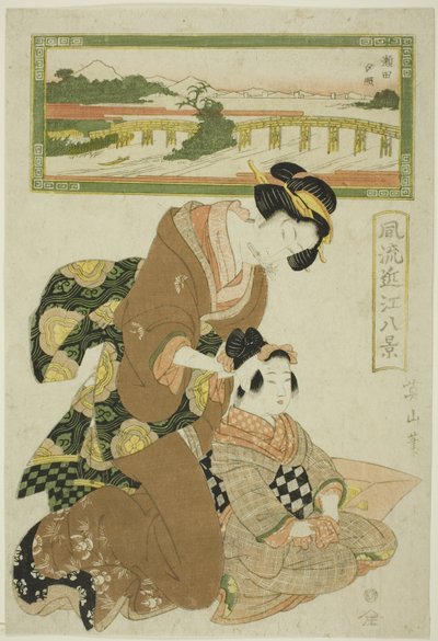 連載「近江八景」より 瀬田夕焼け（せたせきしょう） 作： Kikukawa Eizan