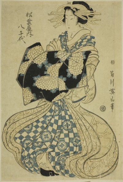 題名のない花魁行列より 松葉屋の遊女八千代 作： Kikukawa Eizan
