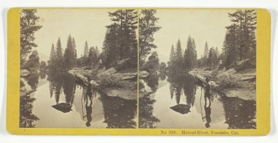マーセド川（カリフォルニア州ヨセミテ）、185575年。クリエイター。キルバーンブラザーズ、BWキルバーン 作： Kilburn Brothers, BW Kilburn