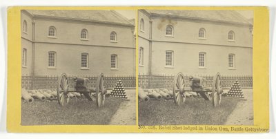 ゲティスバーグの戦いで北軍の銃に撃ち込まれた反乱軍の銃弾（1855年製作者キルバーン兄弟、BWキルバーン 作： Kilburn Brothers, BW Kilburn