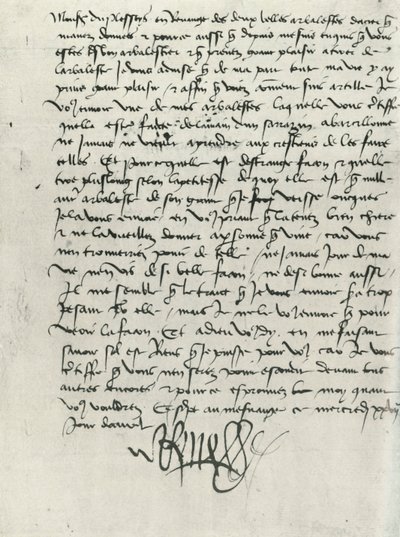 アンジューのルネ王からの手紙、15 世紀、1934 年。 作： King of Naples Rene of Anjou