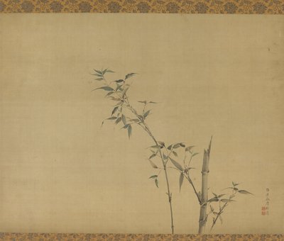 枝葉付竹茎図 江戸時代・19世紀 作： Kishi Ganku