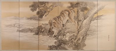 酒呑童子を描いた六曲一双の屏風 1749年～1838年 作： Kishi Ganku