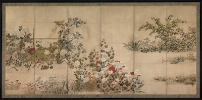 四季の花、1600 年代半ば。 作： Kitagawa Sosetsu