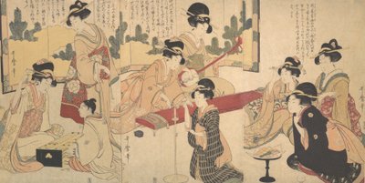 メリーイブニングパーティー、カリフォルニア州。 1805年。 作： Kitagawa Utamaro