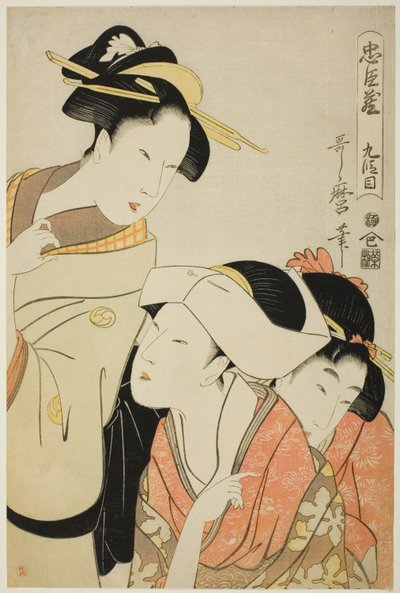 連載「忠臣蔵」より第九幕（九段目） 作： Kitagawa Utamaro