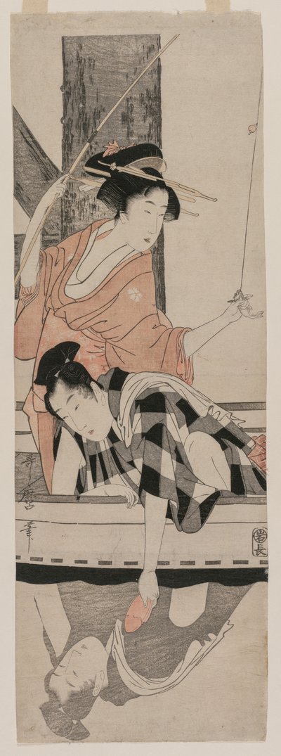 ボートに乗るカップル 作： Kitagawa Utamaro
