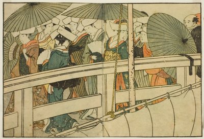 挿絵集『えほんしきのはな』より 夏の橋を渡る vol. 1 作： Kitagawa Utamaro