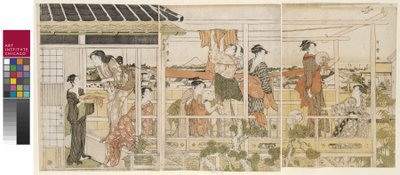衣類乾燥 作： Kitagawa Utamaro
