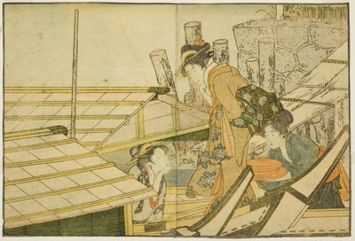 夏の遊覧船に乗船する 挿絵集『えほんしきのはな』vol. 1 作： Kitagawa Utamaro