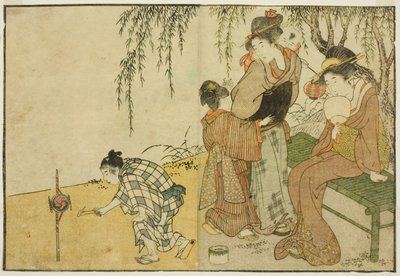 花火を楽しむ 絵本『絵本 四季の花』vol. 1 作： Kitagawa Utamaro