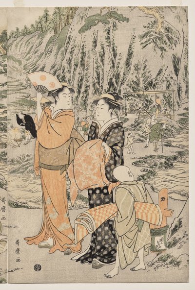 江の島のまな板岩で釣り 作： Kitagawa Utamaro
