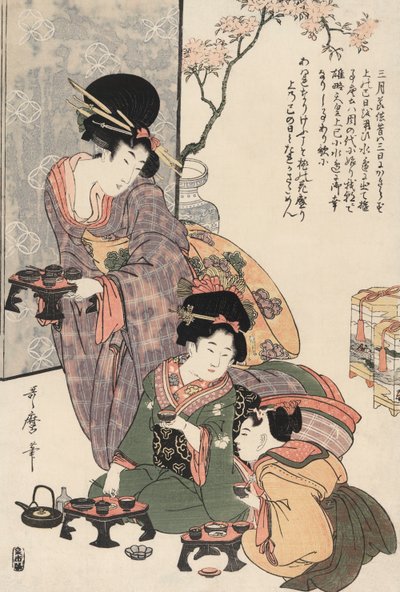 喜多川歌麿の「ひな祭り 作： Kitagawa Utamaro