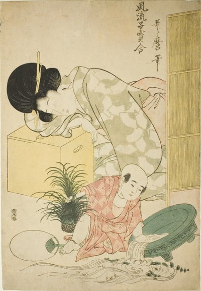 「風流子宝あわせ」シリーズより 金魚 作： Kitagawa Utamaro