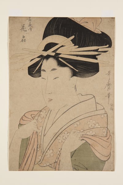吟遊詩人の花」（カラー木版画 作： Kitagawa Utamaro