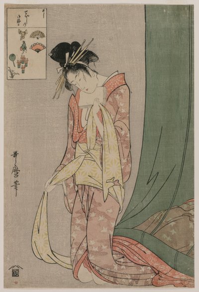 ピクチャーパズルシリーズ扇屋の花扇c。 1797。 作： Kitagawa Utamaro