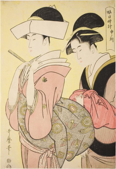 さるの刻 [4pm] (さるのこく) 連載「娘ひどけい」より 作： Kitagawa Utamaro