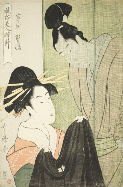 虎の時間、遊女 作： Kitagawa Utamaro