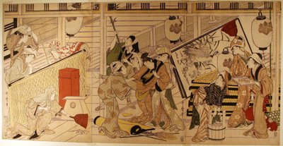 新年に向けての大掃除 作： Kitagawa Utamaro