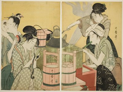 キッチンシーン 作： Kitagawa Utamaro