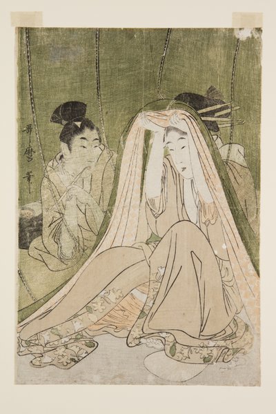 モスキートネット（カラー木版画 作： Kitagawa Utamaro