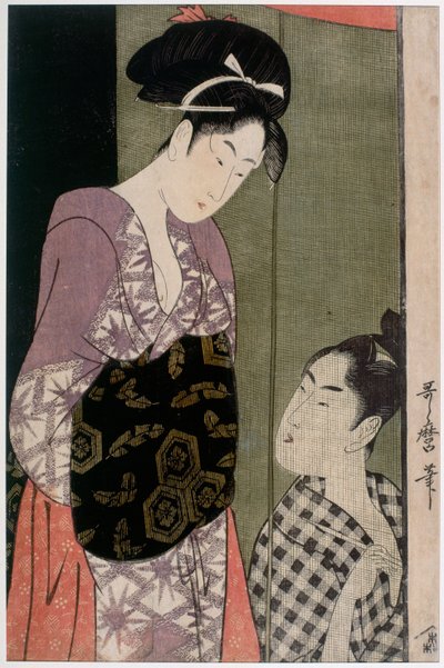 蚊帳、1797年頃 作： Kitagawa Utamaro