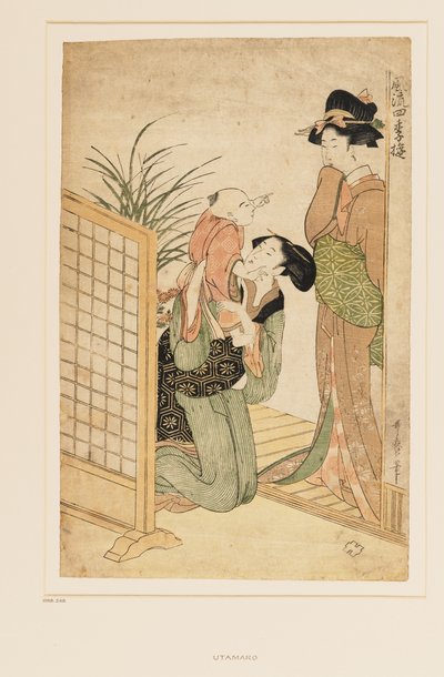 母子と看護婦 1790年頃 錦絵 作： Kitagawa Utamaro