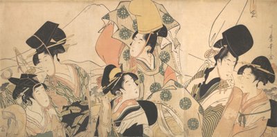 業平の東遊記、1797年頃。 作： Kitagawa Utamaro
