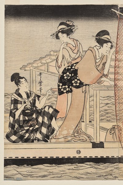 隅田川の夜の網漁 作： Kitagawa Utamaro
